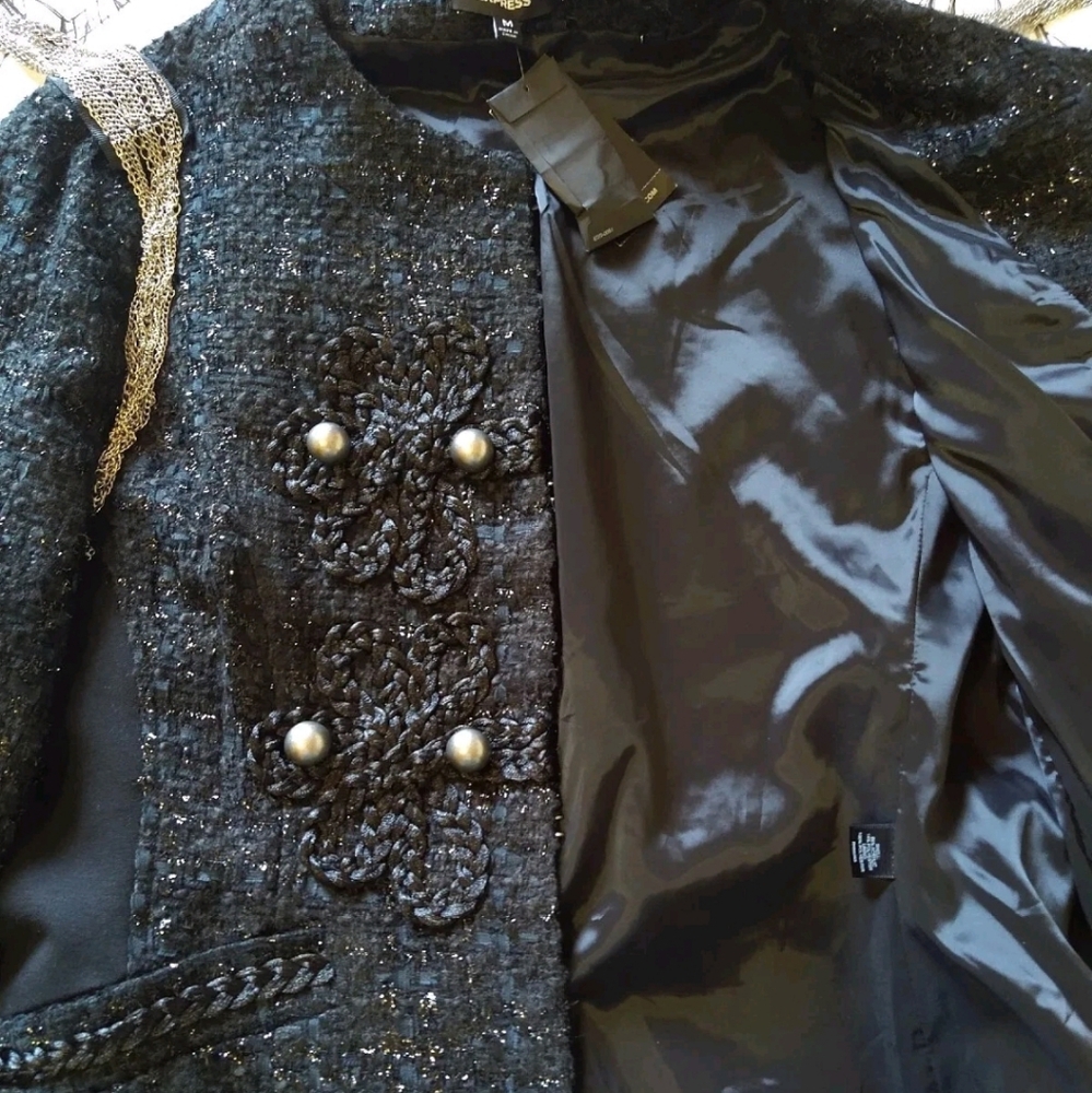 Elegant Express Tweed Military Jacket - Picture 8 of 10